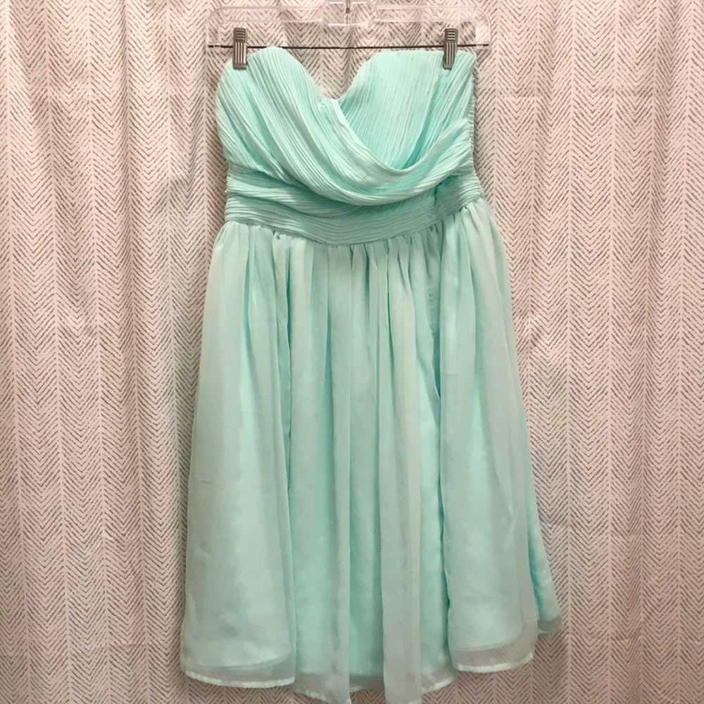 Strapless mint dress